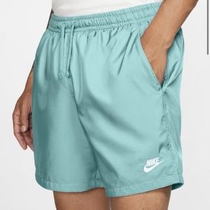 Nike Sportswear Woven Flow Shorts Embroidered Logo Mint Blue Mens